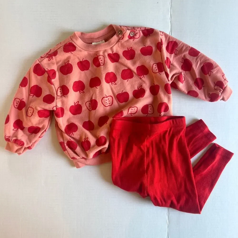Baby Cat & Jack Red Apple Outfit